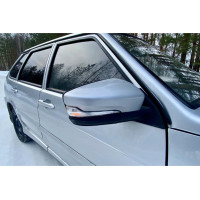 Боковые механические зеркала АТП в стиле Гранты с повторителями поворотников, окрашенные в цвет и адаптированные для ВАЗ 2108-21099, 2113-2115