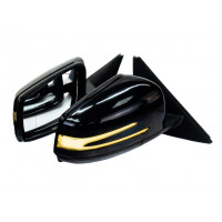 Боковые складные механические зеркала АТП в стиле AMG с повторителем для Приора, ВАЗ 2110-2112