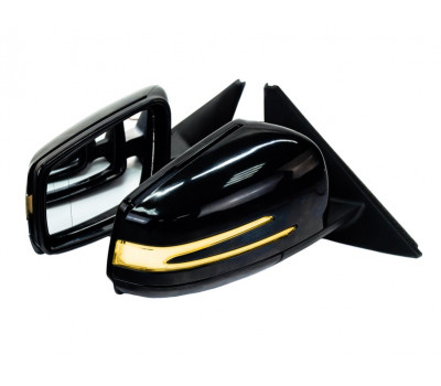 Боковые складные механические зеркала АТП в стиле AMG с повторителем для Приора, ВАЗ 2110-2112