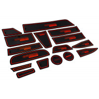 Силиконовые коврики панели приборов и консоли Sport черно-красные для Гранта (2011-2017) Силиконовые коврики панели приборов и консоли Sport черно-красные для Гранта (2011-2017)