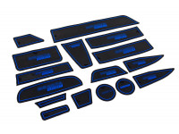 Силиконовые черно-синие коврики панели приборов и консоли Sport для Гранта 2011-2017