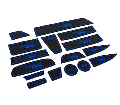 Силиконовые черно-синие коврики панели приборов и консоли Sport для Гранта 2011-2017 Силиконовые черно-синие коврики панели приборов и консоли Sport для Гранта 2011-2017