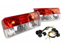 Задние фонари с белой и красной полосой для ВАЗ 2106, Лада Нива 4х4 (старого образца) Задние фонари с белой и красной полосой для ВАЗ 2106, Лада Нива 4х4 (старого образца)