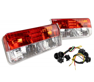 Задние фонари с белой и красной полосой для ВАЗ 2106, Лада Нива 4х4 (старого образца) Задние фонари с белой и красной полосой для ВАЗ 2106, Лада Нива 4х4 (старого образца)