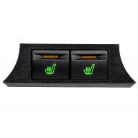 Блок кнопок обогрева сидений (зеленая подсветка, оранжевая индикация) в тоннель пола для Гранта, Калина 2, Датсун