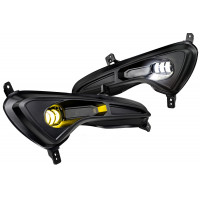 Диодные двухцветные ПТФ Sal-Man 50 W 8600 lux (бело-синий 6000 К и желтый 3000 К) для Hyundai Solaris 2014-2017 года Диодные двухцветные ПТФ Sal-Man 50 W 8600 lux (бело-синий 6000 К и желтый 3000 К) для Hyundai Solaris 2014-2017 года