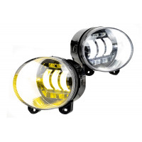 Двухцветные диодные ПТФ Sal-Man 50W 8600lux (бело-синий 6000К и желтый 3000К) для БМВ X5 2000-2007 года