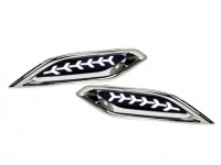 Диодные белые 3-режимные катафоты заднего бампера с узором Y и хром облицовкой для Веста NG Диодные белые 3-режимные катафоты заднего бампера с узором Y и хром облицовкой для Веста NG