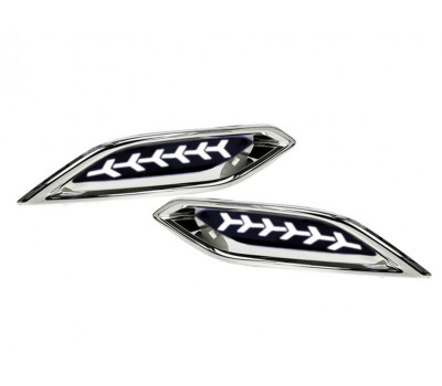 Диодные белые 3-режимные катафоты заднего бампера с узором Y и хром облицовкой для Веста NG Диодные белые 3-режимные катафоты заднего бампера с узором Y и хром облицовкой для Веста NG