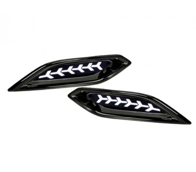 Диодные белые 3-режимные катафоты заднего бампера с узором Y и черной лаковой облицовкой для Веста NG Диодные белые 3-режимные катафоты заднего бампера с узором Y и черной лаковой облицовкой для Веста NG