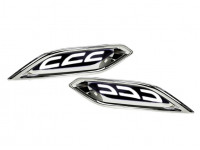 Диодные белые 3-режимные катафоты заднего бампера с узором 5-скоб и хром облицовкой для Веста NG Диодные белые 3-режимные катафоты заднего бампера с узором 5-скоб и хром облицовкой для Веста NG