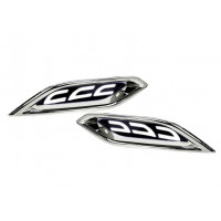 Диодные белые 3-режимные катафоты заднего бампера с узором 5-скоб и хром облицовкой для Веста NG