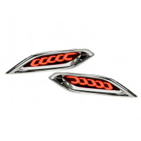 Диодные красные 3-режимные катафоты заднего бампера с узором 5-скоб и хром облицовкой для Веста NG Диодные красные 3-режимные катафоты заднего бампера с узором 5-скоб и хром облицовкой для Веста NG