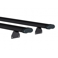 Аэродинамические черные поперечины АПС АЭРО 1300мм с высоким кронштейном на рейлинги с пазом