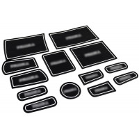 Силиконовые коврики панели приборов и консоли черно-белые для Приора 1 (2007-2012)