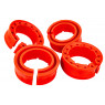 Полиуретановые межвитковые проставки (4 шт) в пружины (автобаферы) красные для Лада, Рено, Датсун, Шевроле