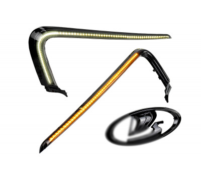 Антихром комплект передка (LED иксы и шильдик) для Веста, Веста SW 2015-2021 годов