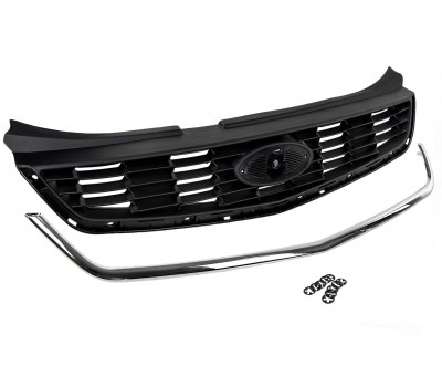 Решетка радиатора с хромированным молдингом и крепежными заклепками для Приора 2, SE Решетка радиатора с хромированным молдингом и крепежными заклепками для Приора 2, SE