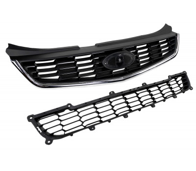 Решетка радиатора с хром молдингом и решетка в бампер для Приора SE, 2 Решетка радиатора с хром молдингом и решетка в бампер для Приора SE, 2