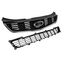 Комплект решеток радиатора с хромированными молдингом и шильдиком для Лада Приора SE, 2