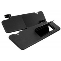 Черные противосолнечные козырьки с открывающимся зеркалом для Приора