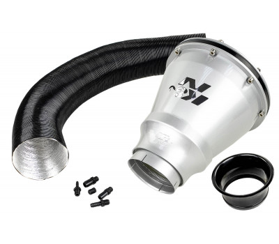 Универсальный холодный впуск K&N Apollo Style со встроенным закрытым фильтром в серебристом корпусе для Лада и иномарок