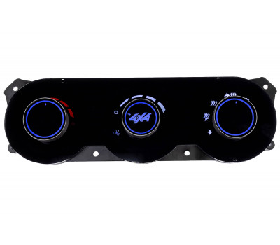 Тюнинг-панель блока управления отопителем с синей диодной подсветкой для Лада 4х4 с 2019 года, Нива Легенд Тюнинг-панель блока управления отопителем с синей диодной подсветкой для Лада 4х4 с 2019 года, Нива Легенд