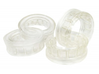 Прозрачные полиуретановые автобаферы (4 межвитковые проставки) в пружину для Лада, Рено, Датсун, Шевроле