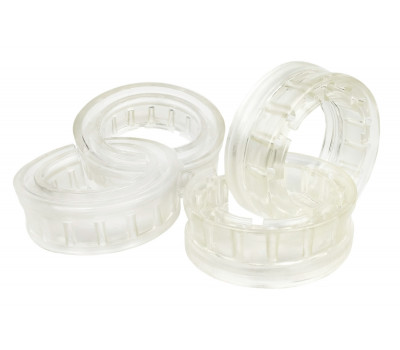 Прозрачные полиуретановые автобаферы (4 межвитковые проставки) в пружину для Лада, Рено, Датсун, Шевроле