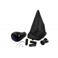 Ручка КПП черный лак с синей LED подсветкой и пыльником для ВАЗ 2110, 2111, 2112 Ручка КПП черный лак с синей LED подсветкой и пыльником для ВАЗ 2110, 2111, 2112