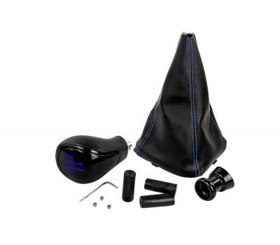 Ручка КПП черный лак с синей LED подсветкой и пыльником с синей строчкой для ВАЗ 2110, 2111, 2112 Ручка КПП черный лак с синей LED подсветкой и пыльником с синей строчкой для ВАЗ 2110, 2111, 2112