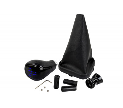 Ручка КПП черный лак с синей подсветкой и пыльником для ВАЗ 2113, 2114, 2115 Ручка КПП черный лак с синей подсветкой и пыльником для ВАЗ 2113, 2114, 2115