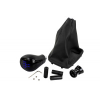 Ручка КПП черный лак с синей LED подсветкой и пыльником для Гранта с кулисой (прямоугольный шток) Ручка КПП черный лак с синей LED подсветкой и пыльником для Гранта с кулисой (прямоугольный шток)