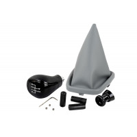 Ручка КПП черный лак с белой LED подсветкой и серым пыльником для ВАЗ 2110, 2111, 2112 Ручка КПП черный лак с белой LED подсветкой и серым пыльником для ВАЗ 2110, 2111, 2112