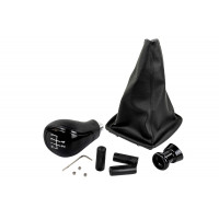 Ручка КПП черный лак с белой подсветкой и пыльником для Приора с кулисой (прямоугольный шток) Ручка КПП черный лак с белой подсветкой и пыльником для Приора с кулисой (прямоугольный шток)