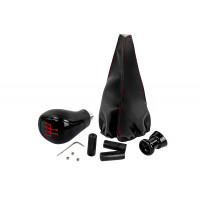 Ручка КПП черный лак с красной LED подсветкой и пыльником с красной строчкой для ВАЗ 2108, 2109, 21099 Ручка КПП черный лак с красной LED подсветкой и пыльником с красной строчкой для ВАЗ 2108, 2109, 21099