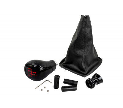 Ручка КПП черный лак с красной LED подсветкой и пыльником для Приора с кулисой (прямоугольный шток) Ручка КПП черный лак с красной LED подсветкой и пыльником для Приора с кулисой (прямоугольный шток)