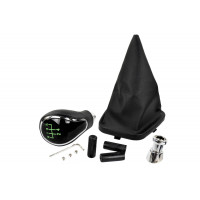 Ручка КПП хром с зеленой LED подсветкой и пыльником для ВАЗ 2110, 2111, 2112