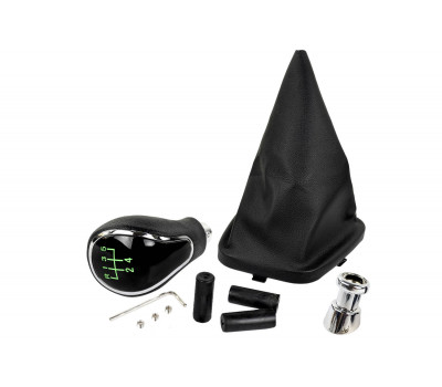 Ручка КПП хром с зеленой LED подсветкой и пыльником для ВАЗ 2110, 2111, 2112 Ручка КПП хром с зеленой LED подсветкой и пыльником для ВАЗ 2110, 2111, 2112