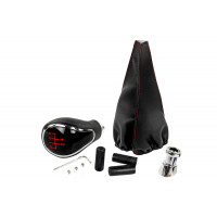 Ручка КПП хром с красной LED подсветкой и пыльником с красной строчкой для ВАЗ 2108, 2109, 21099 Ручка КПП хром с красной LED подсветкой и пыльником с красной строчкой для ВАЗ 2108, 2109, 21099