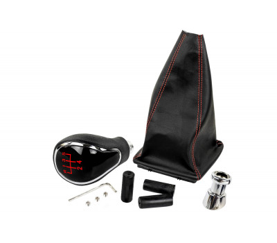 Ручка КПП хром с красной LED подсветкой и пыльником с красной строчкой для Приора с кулисой (прямоугольный шток) Ручка КПП хром с красной LED подсветкой и пыльником с красной строчкой для Приора с кулисой (прямоугольный шток)