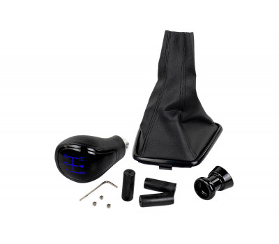 Ручка МКПП черный лак с синей LED подсветкой и пыльником для Веста, Веста NG Ручка МКПП черный лак с синей LED подсветкой и пыльником для Веста, Веста NG