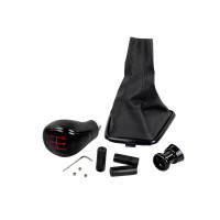 Ручка МКПП черный лак с красной LED подсветкой и пыльником для Веста, Веста NG Ручка МКПП черный лак с красной LED подсветкой и пыльником для Веста, Веста NG