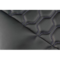 Обивка сидений (не чехлы) экокожа гладкая с цветной строчкой Соты для Приора хэтчбек, универсал