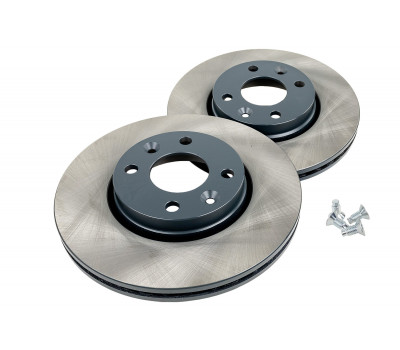 Вентилируемые передние тормозные диски МАВИКО Standart R15 без насечек и перфорации для Веста, Иксрей, Ларгус, Логан, Сандеро, Меган, Клио, Микра, Ноут, Тиида