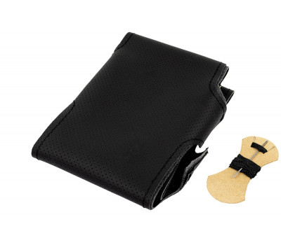 Кожаная оплетка руля 1118 Sal-Man анатомической формы с черной строчкой для Калина 1, Приора 1