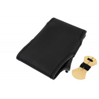 Кожаная оплетка руля Sal-Man анатомической формы с черной строчкой для Калина 1, Шевроле Нива без подушки безопасности Кожаная оплетка руля Sal-Man анатомической формы с черной строчкой для Калина 1, Шевроле Нива без подушки безопасности