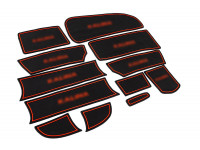 Силиконовые коврики панели приборов и консоли черно-красные для Калина 1 (2004-2012)