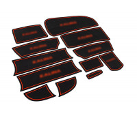 Силиконовые коврики панели приборов и консоли черно-красные для Калина 1 (2004-2012) Силиконовые коврики панели приборов и консоли черно-красные для Калина 1 (2004-2012)