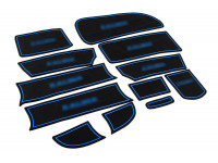 Силиконовые коврики панели приборов и консоли черно-синие для Калина 1 (2004-2012)